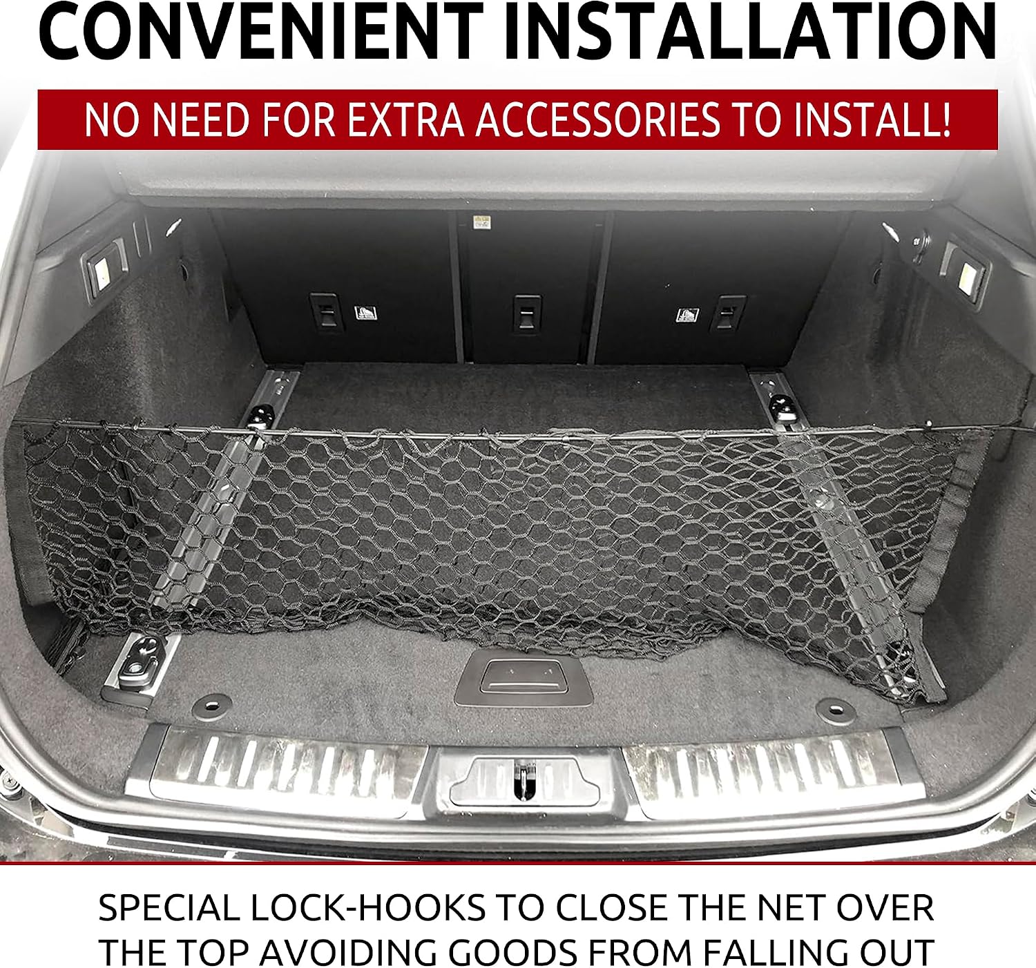 Trunk Envelope Style Mesh Cargo Net for Jaguar F Pace S SVR 2017-2025 - Car Accessories - Premium Trunk Organizers and Storage - Vehicle Carrier Organizer for Jaguar F-Pace image 2