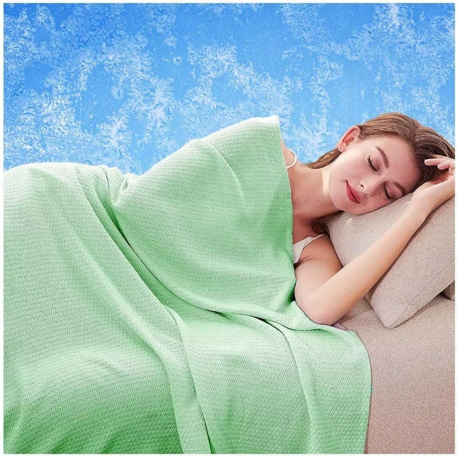 Kühlende Decke für Sommer Heißen Nächte 200 x 230 cm, extra groß Leichte Dünne Sommerdecke Decke Bambus Microfaser, Kühldecke für Menschen Kühlende Matratzenauflage für Bett Sofa Überall