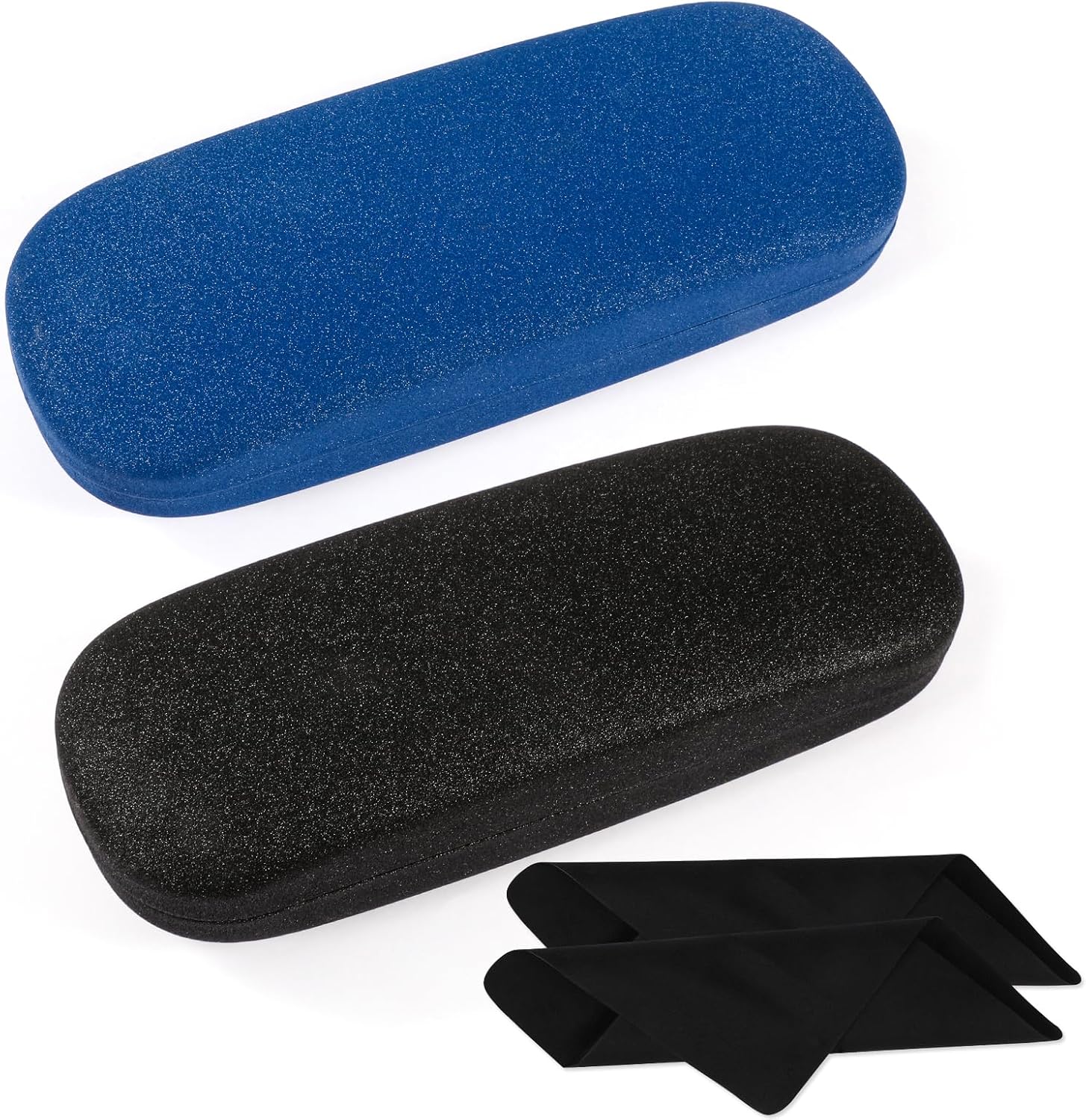 Glasses Case 2-Pack, Hard Glasses Case for Women Men, Spectacle Cases with Cloth