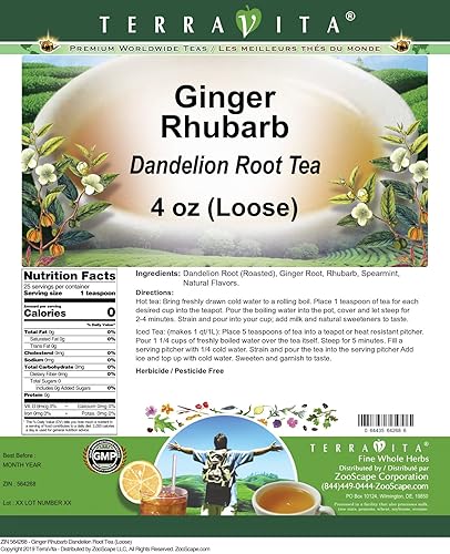 Miniatura 2 de Té de raíz de jengibre ruibarbo y diente de león (suelto) (4 oz, ZIN 564268)