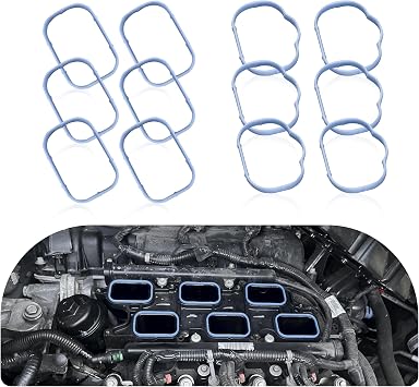 6PCS Upper Intake Manifold Gasket and 6PCS Lower Intake Manifold Gasket Set OEM #5184331ac 5184562ac Ms97204,Intake Gasket Set Compatible with Dodge Chrysler Jeep Ram 3.6L