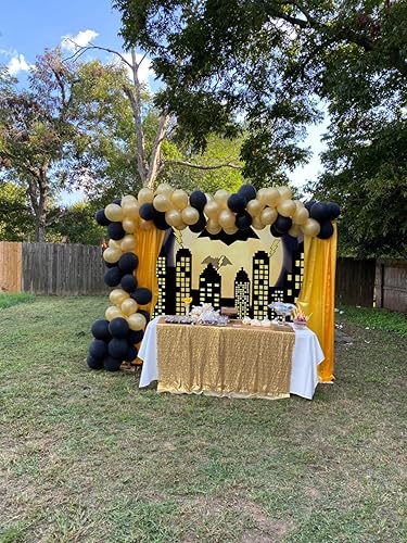 Miniatura 3 de Telón de fondo de fotografía de ciudad de superhéroes, fondo de temática de murciélago de luna completa, fondo temático de paisaje urbano, baby