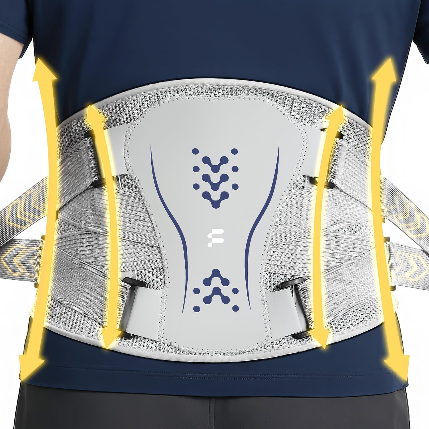 Fitomo Back Brace for Lower Back Pain Relief, 4-Way Stretch Knit Fabric, Reinforced Lumbar Support, Ventilated Mesh, 360° Spine Protection, Size L