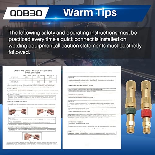 Miniatura 3 de QDB30 - Juego de conexión rápida de antorcha a manguera con válvulas de retención, construcción de latón (312-QDB30)