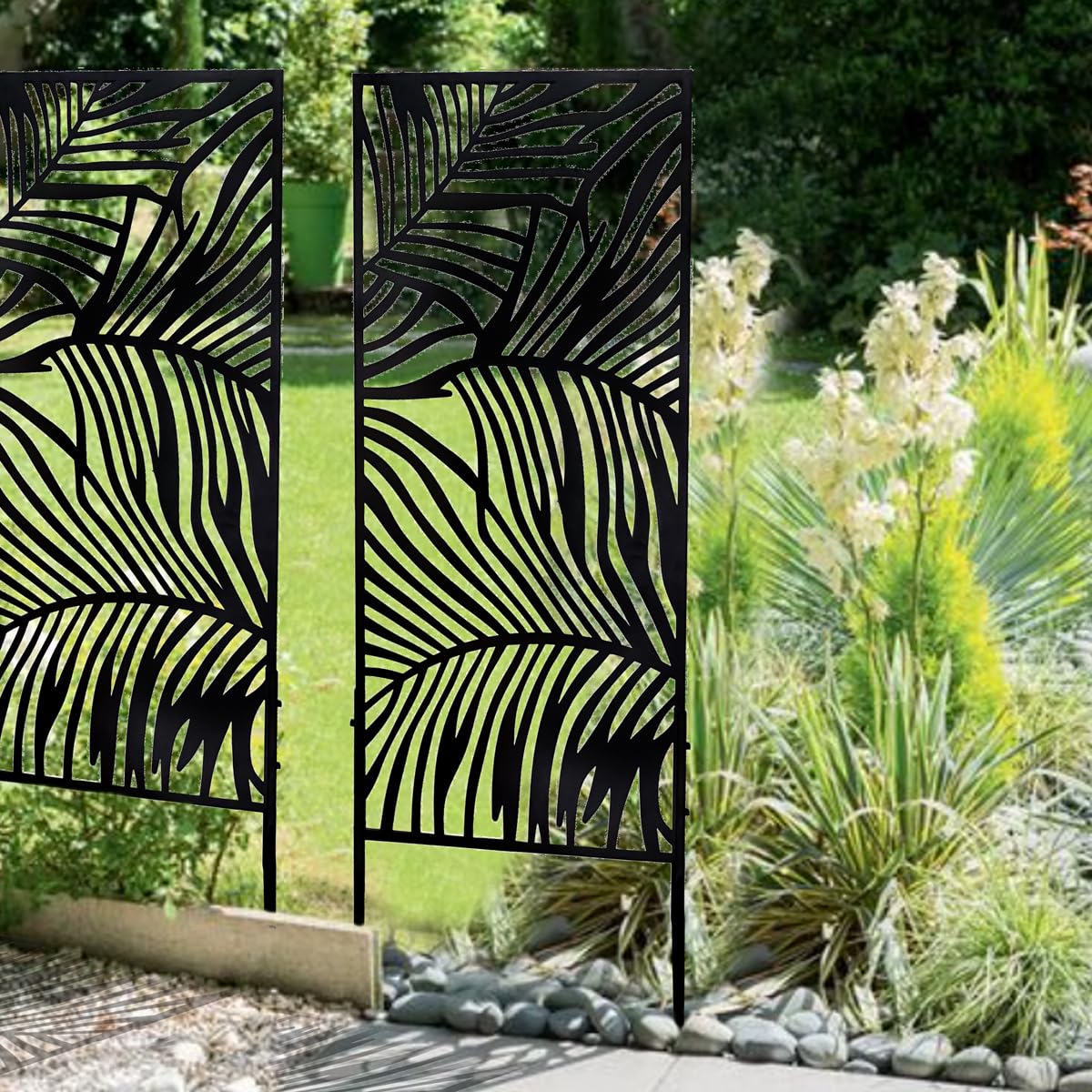 Panneau de clôture métallique décoratif, brise-vue pour terrasse, balcon et jardin - Largeur 45 x hauteur 100 cm