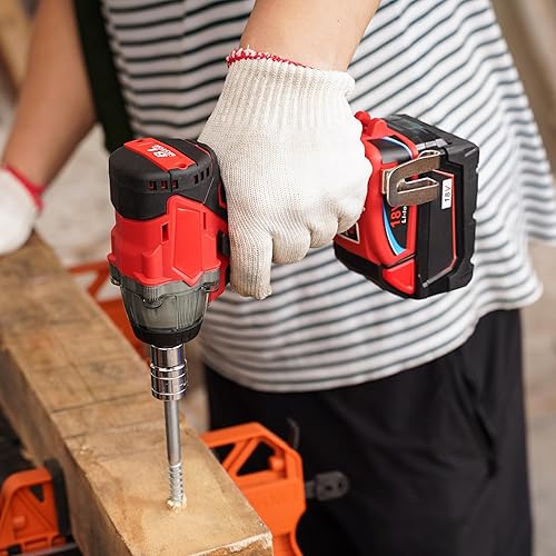 Miniatura 8 de FSYAO Llave de impacto inalámbrica de 18 V y 12 pulgada, sin escobillas, par máximo de 350 pies-libras, ajuste de 4 velocidades, arranque y parada