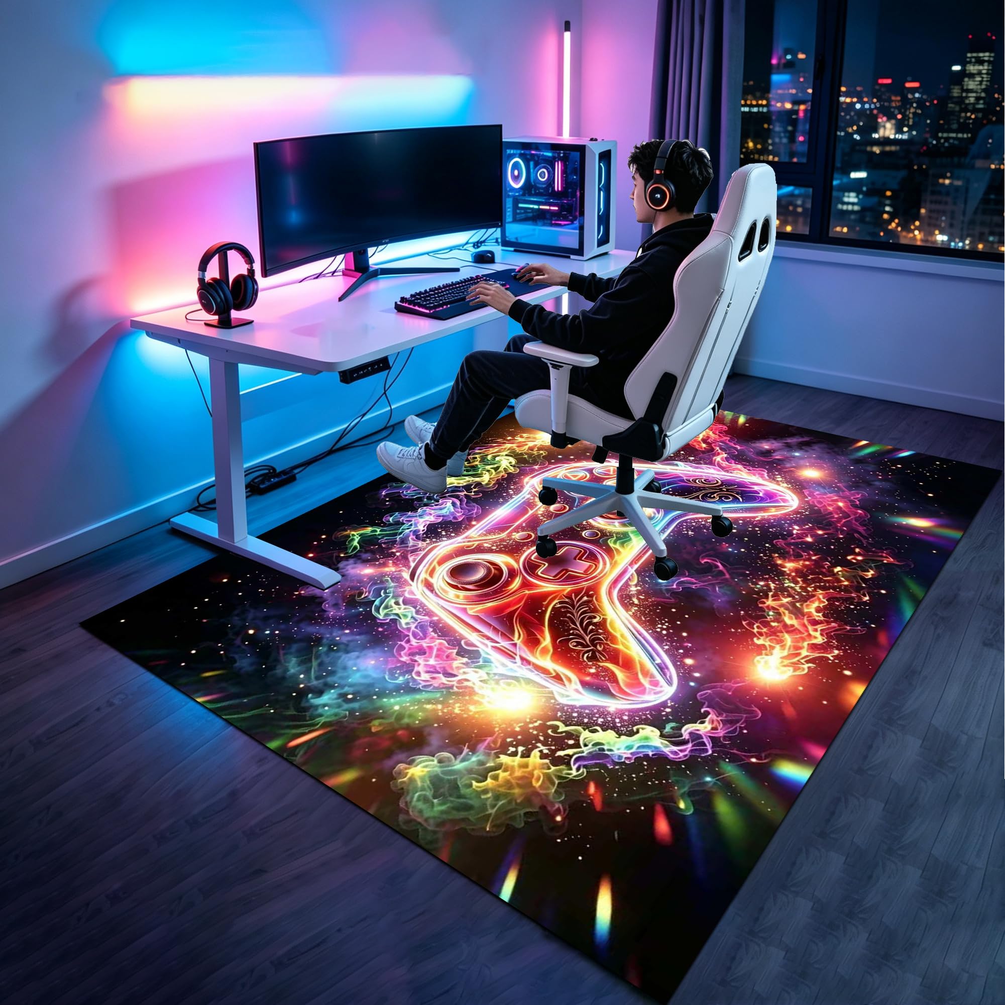 Tapis de Chaise de Gaming Tapis Chaise Bureau 180 x 200 cm