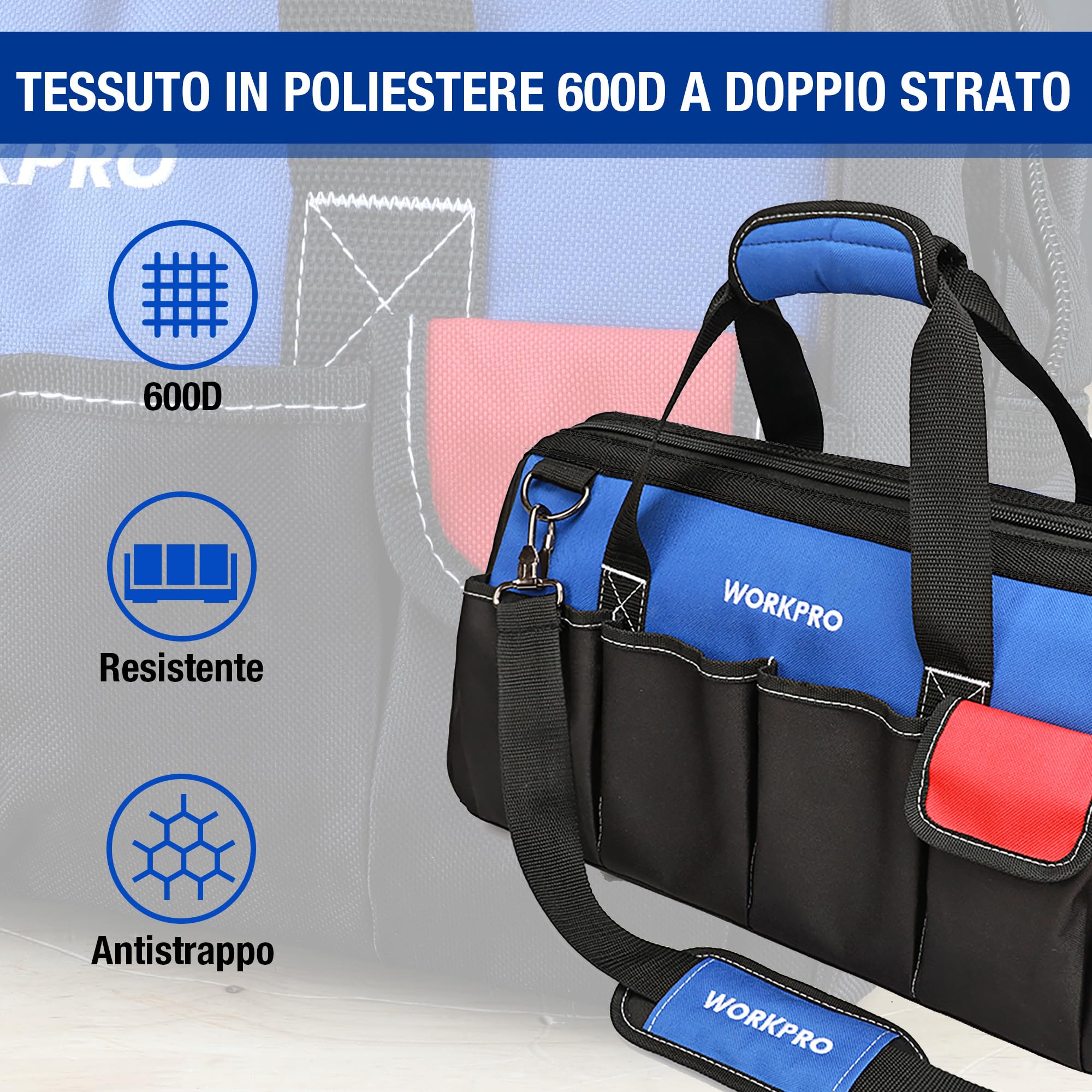 WORKPRO Borsa per attrezzi unisex