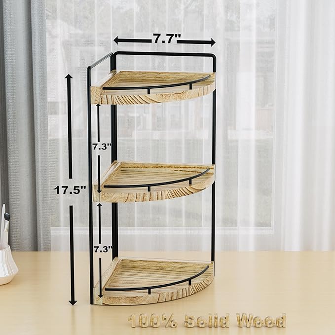 Organizador de Esquina para Baño CeleVista 3 Niveles, Color Rustic miniatura 3