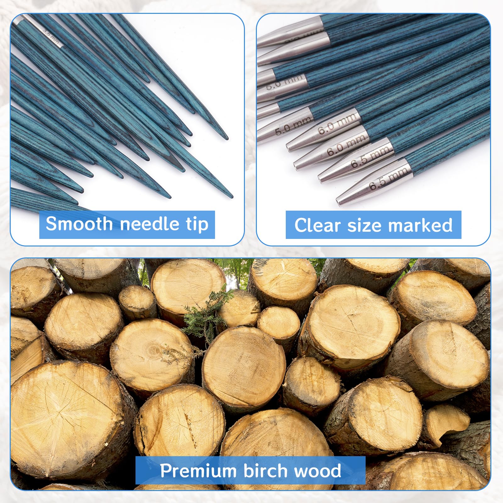 BsHooker Interchangeable Knitting Needles Set -6 BsHooker Interchangeable Knitting Needles Set -6