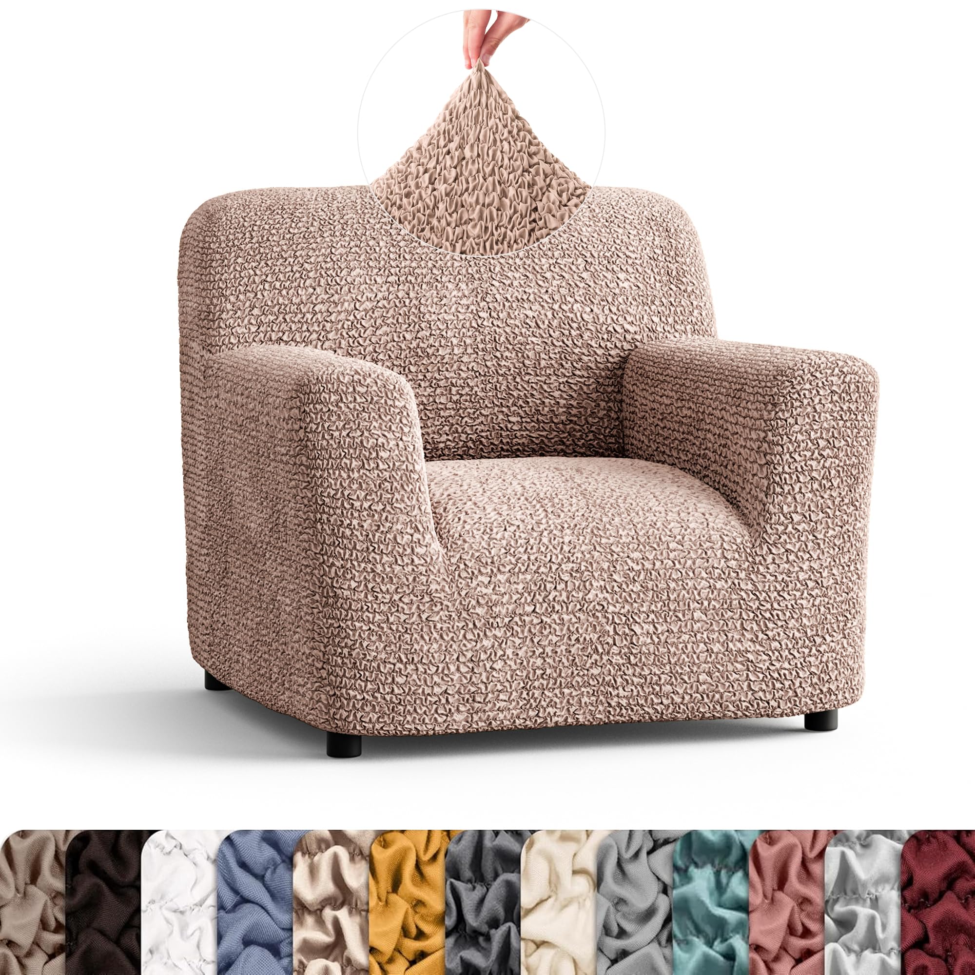 PAULATO BY GA.I.CO. Armchair Slipcovers - 1-Piece Furniture Protector - Form Fit, Machine Washable…: retailer-supplied image