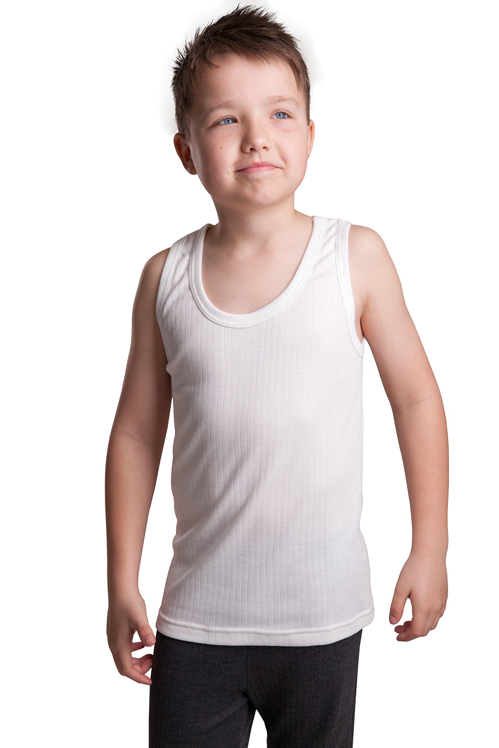 Octave Boys White Octave® British Made Thermal Sleeveless Vest (Extra Warm) - Size 9/11 Years, Colour