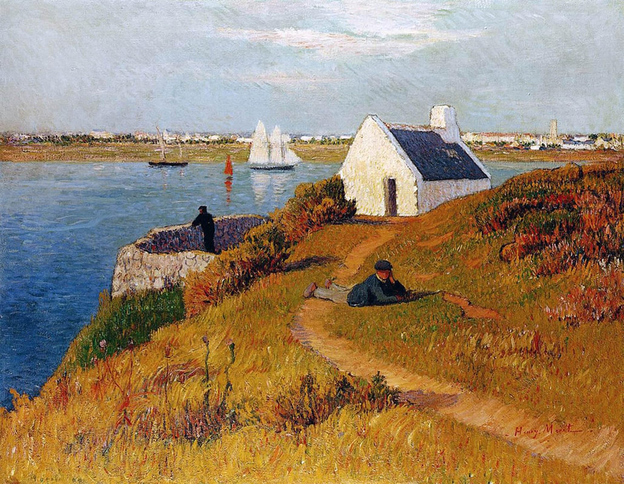 POSTERIIk Vintage Art Print Images Pictures Print View of Lorient Brittany by Henry Moret Modern Colour Posters for Office Home Decor 60x90cm