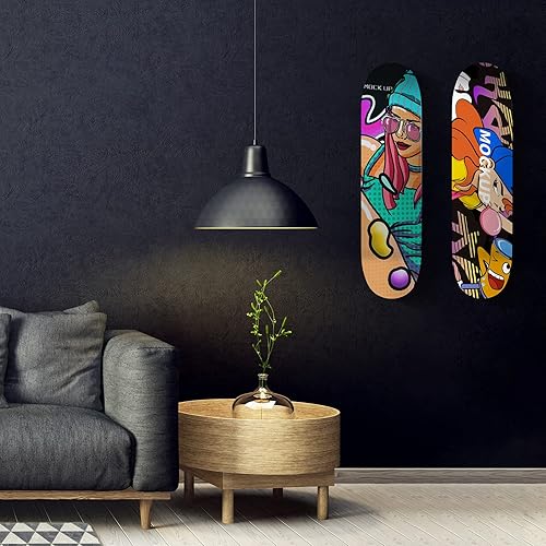 Miniatura 5 de ALPINISTA Soporte de pared para monopatín, soporte horizontal de cubierta de lujo, transparente, paquete de 2