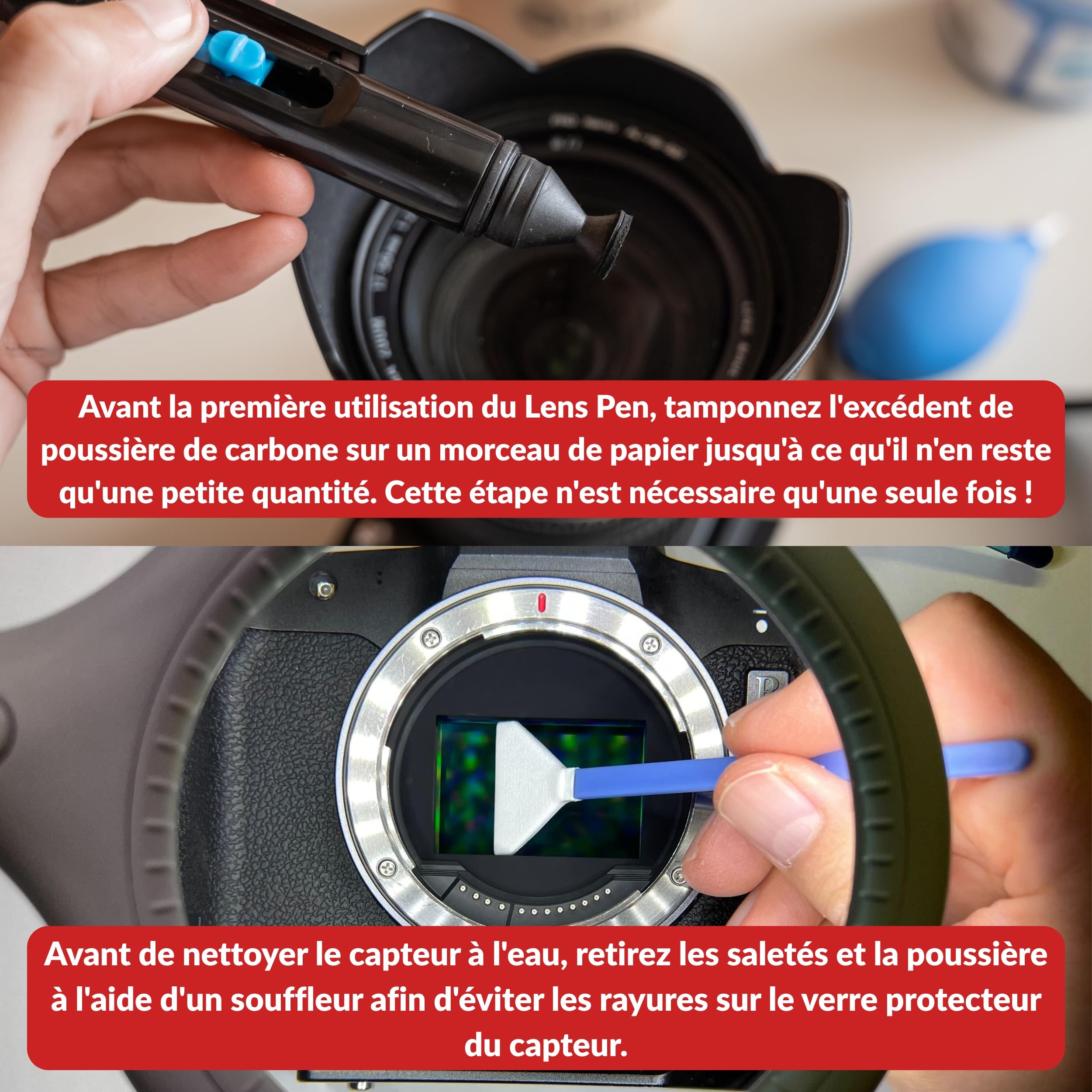 Lens-Aid kit Nettoyage Appareil Photo Plein Format 24 mm swabs