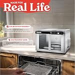 Gourmia French Door Digital Air Fryer Oven - 25-Quart XL Capacity, 12 Presets, Touchscreen, FryForce 360° Tech, Dehydrate, Proof, Slow Cook, Fits 13” Pizza, 1700W, Stainless Steel