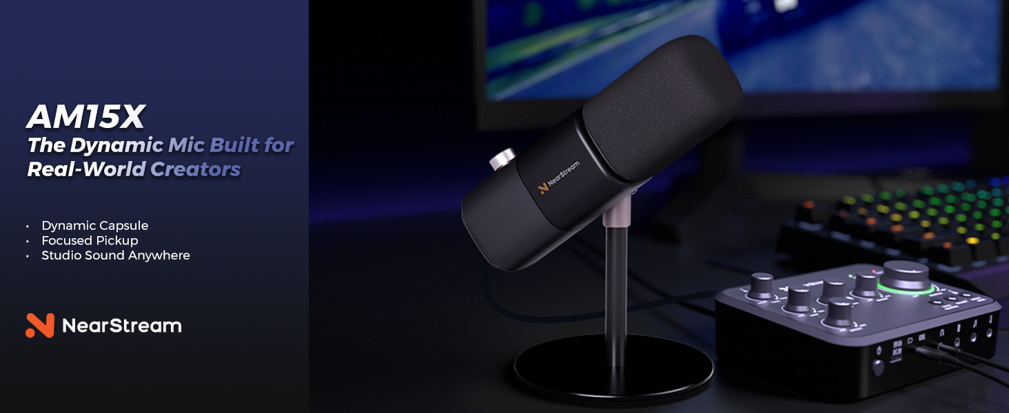 Amazon.com: NearStream AM15X Dynamic USB/XLR Microphone with Desk