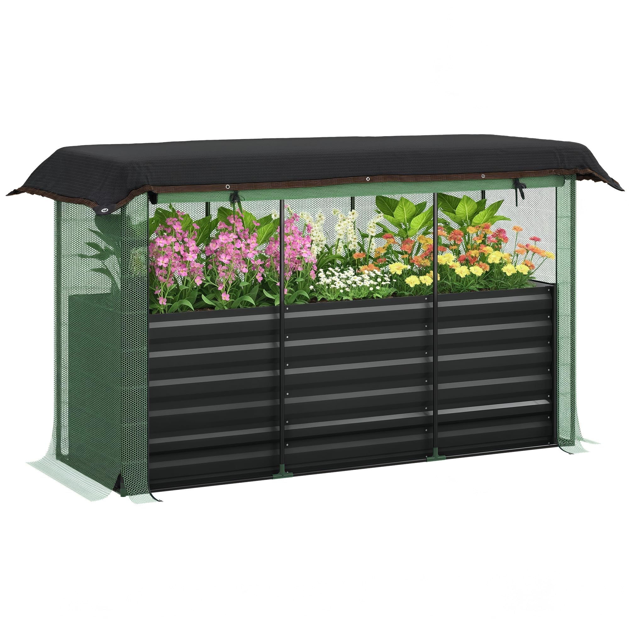 Amazon.com: Outsunny 5.9 x 2 x 1.9 ft Galvanized Raised Garden Bed