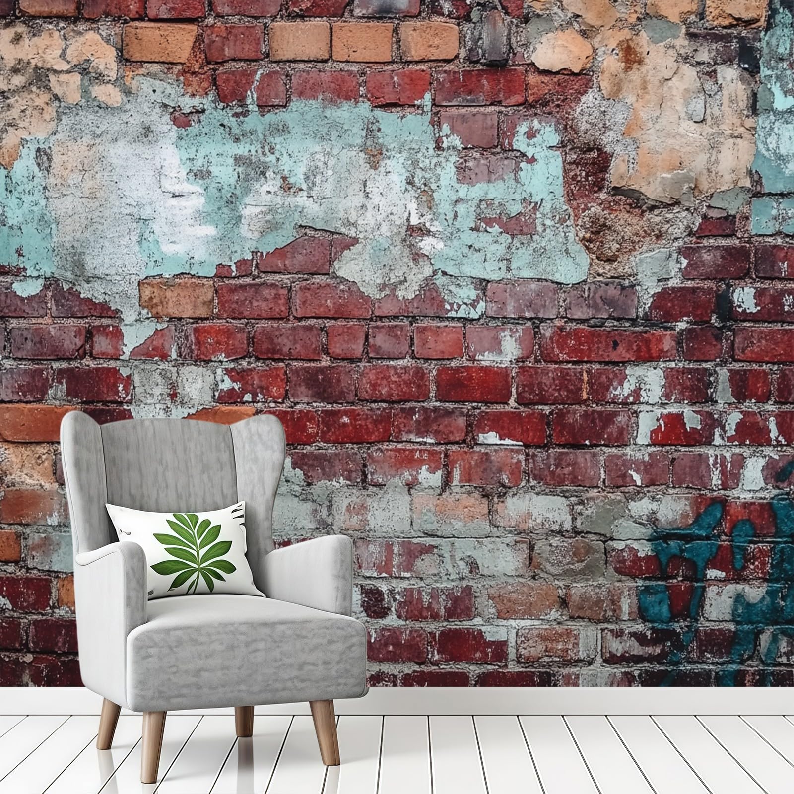 Wallpaper Murale Vecchio muro di mattoni retrò 200 x 140 cm Carta da Parati Rosso Fotomurale Decorativo per Soggiorno Camera da Letto Ufficio