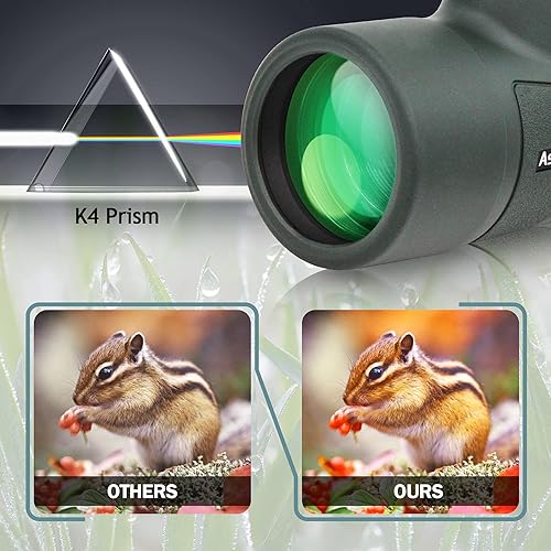 Miniatura 5 de Astromania Monoculares de prisma de alta potencia 8X42 BAK4, impermeable, compacto monoscopio de mano para observación de aves, regalos de viaje