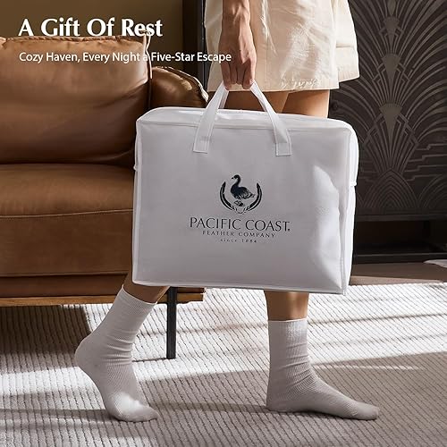 Miniatura 7 de Pacific Coast Edredón de fibra de plumón de ganso tamaño King, relleno de edredón grueso de invierno pesado, ultrasuave, esponjoso, transpirable,