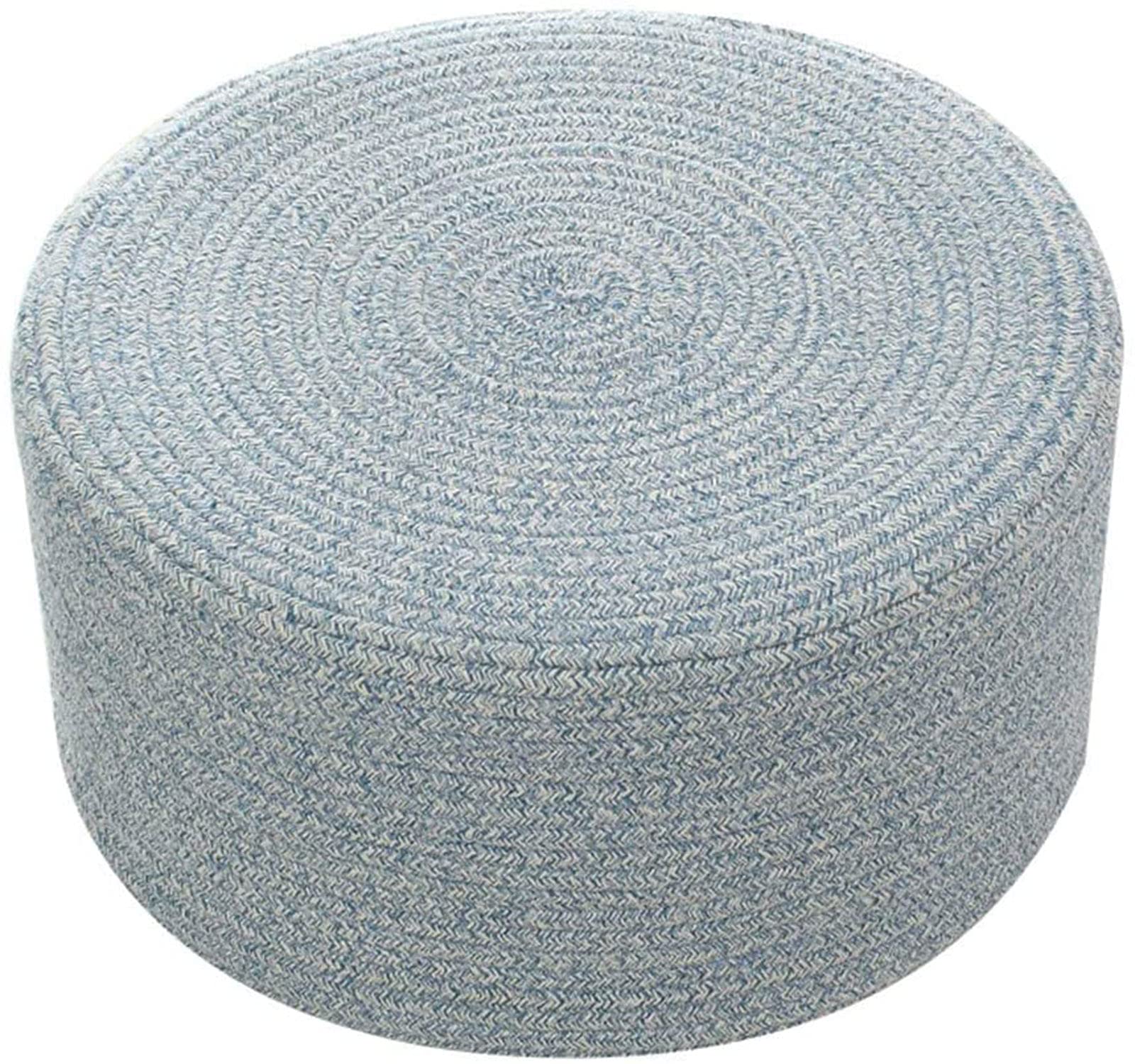 Repose-pieds de canapé bleu de qualité supérieure, coussin de siège rond et ferme de 45x20cm