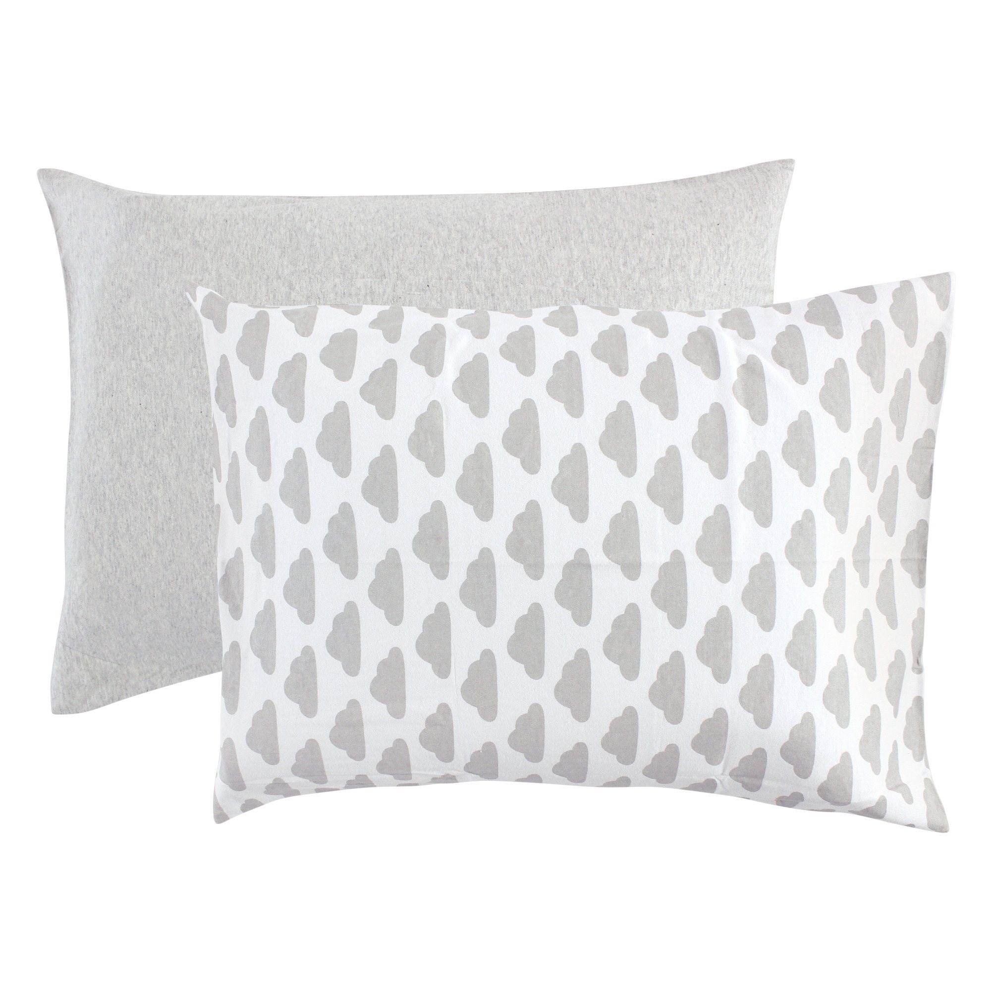 Hudson Baby Unisex Baby and Toddler Cotton Toddler Pillow Case, Heather Gray Cloud, One Size