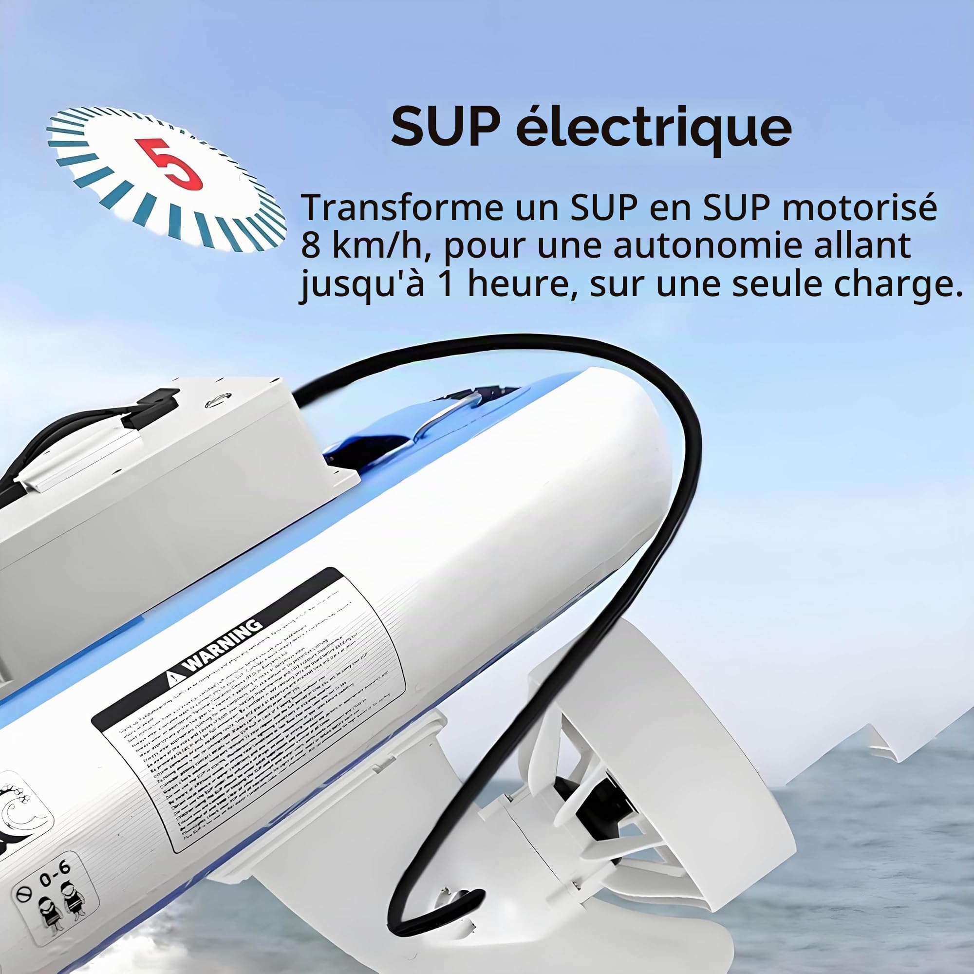 Aileron de paddle électrique pour SUP. Moteur motorisé 350 W, 24 V, 5 vitesses avant, aileron Boost pour kayak, bateau de pêche, paddle board