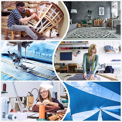 Miniatura 6 de Hilo de coser de poliéster de alta resistencia para tejidos, tapicería, jeans y tejer cabello, cortinas, cuentas, monederos, cuero (blanco)