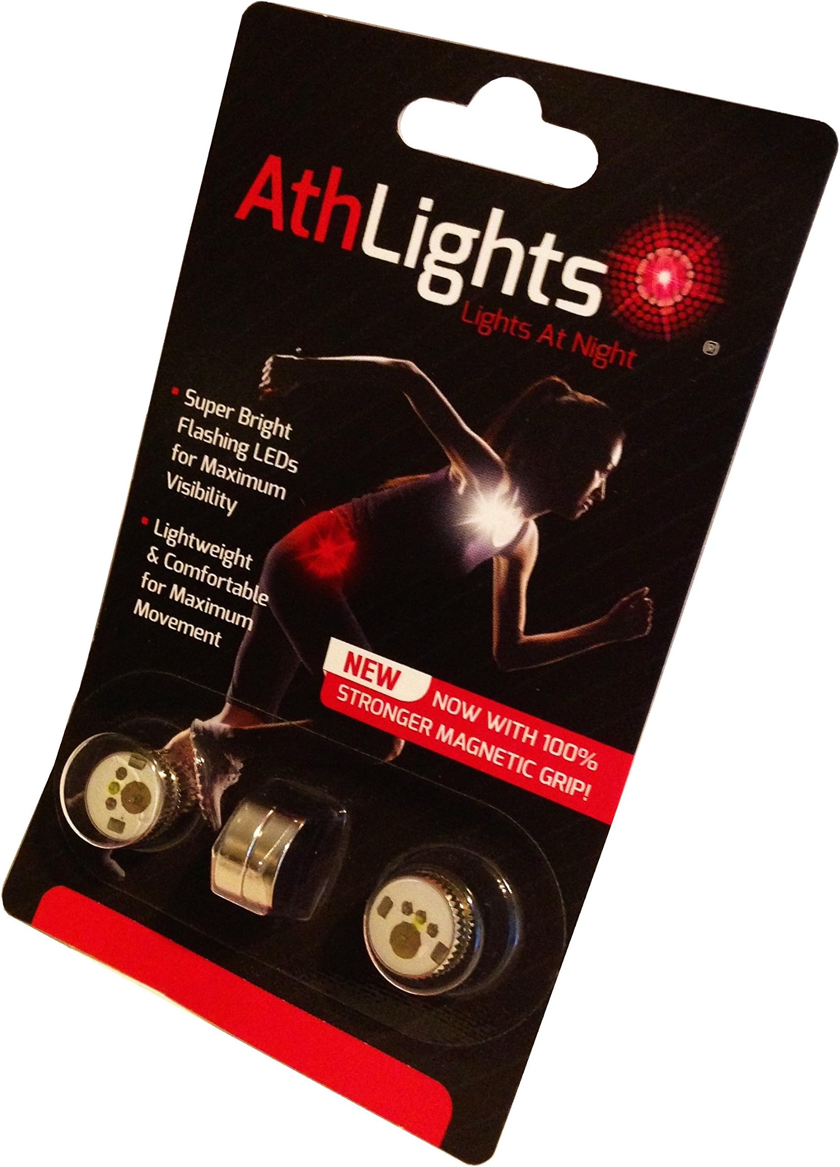Magnetic Flashing Safety Lights for Running, Walking and Biking After Dark