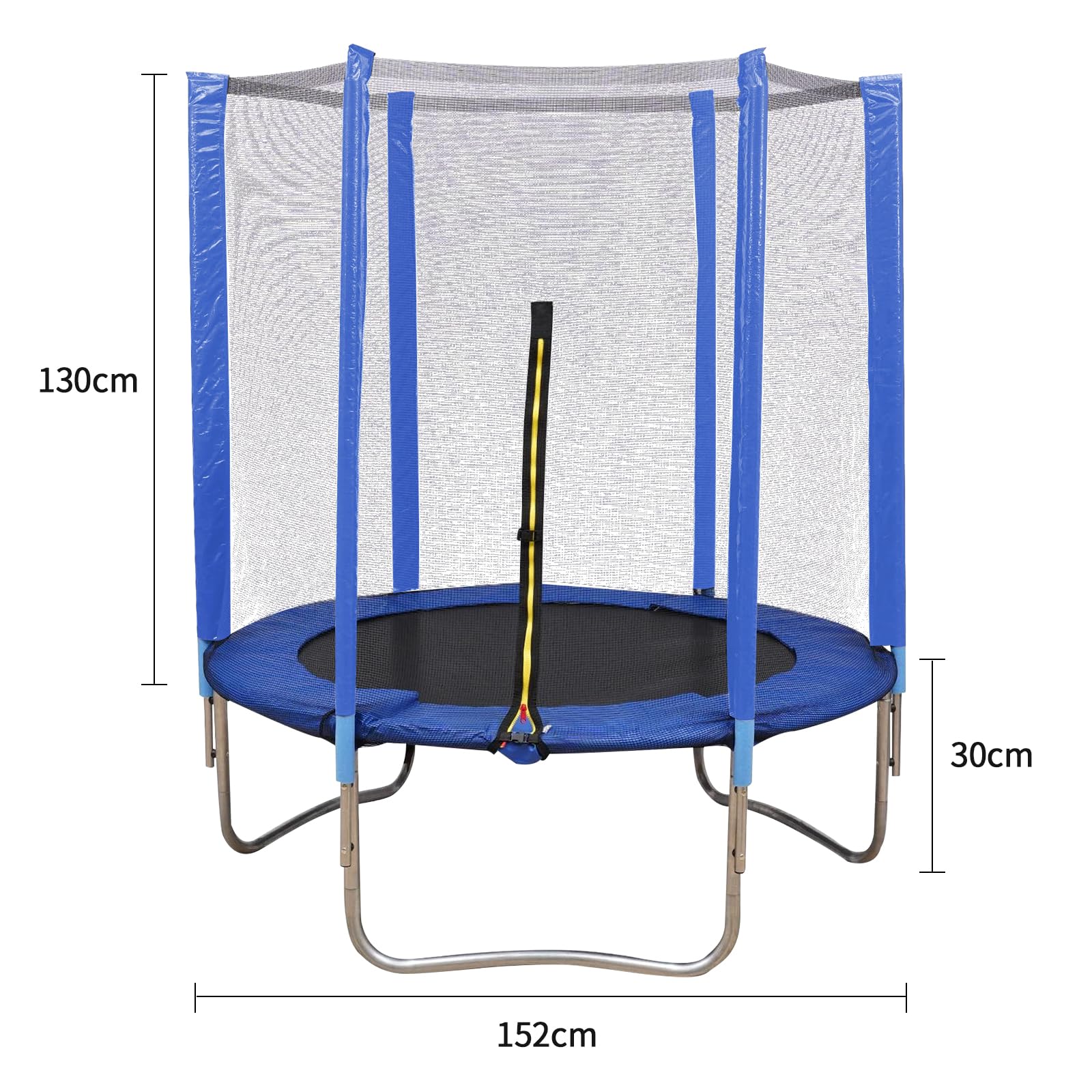 OHMG Trampoline,Trampoline Extérieur Intérieur de Jardin Rond,Trampoline pour Enfant,avec Filet de Sécurité,Filet de sécurité Porte zipée,Ø183CM,150 kg