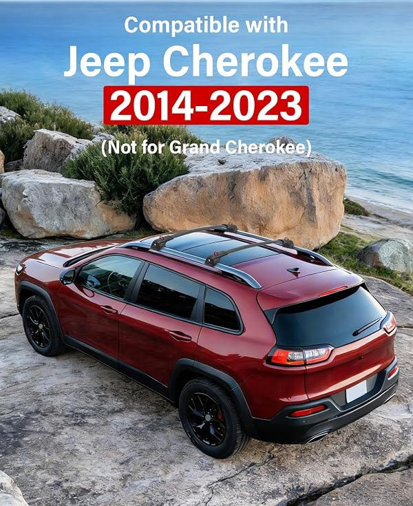 2026 Upgraded Roof Rack Cross Bars 360lbs Compatible with Subaru Forester Wilderness 2022-2026 & Jeep Cherokee 2014-2023 Lockable Aluminum Roof Rails Crossbar Cargo Bars Luggage Rack by Soruci - Image 2