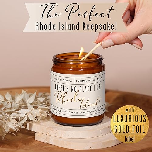 Vista 300 de Regalos de Nueva York, decoración de Nueva York para el hogar – 'There No Place Like New York Candle, con manzana jugosa, canela y calabaza I New