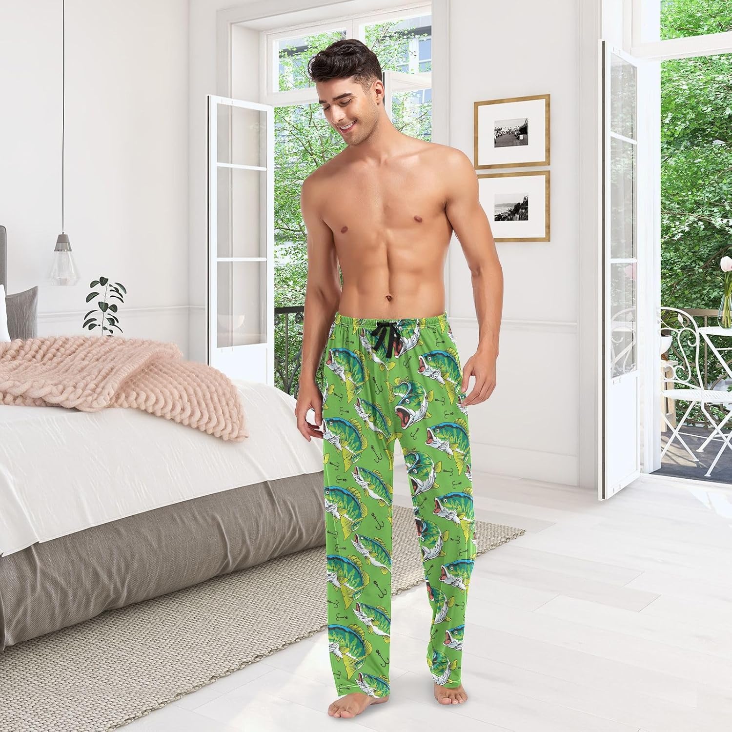 Men's Pajama Pants Soft Lightweight Lounge Sleep Pj Bottoms with Pockets Drawstring - Image 6