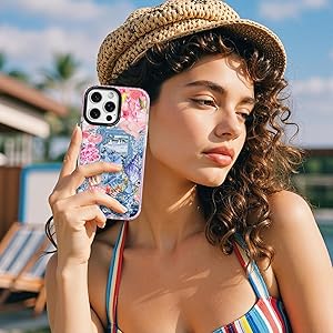 ChiCaseVer for iPhone 13 Pro Case, Coastal Vintage Collage Pattern, Military-Grade Drop Protection, Vintage Coastal Soft Slim TPU Protective Cover with Camera Protection for Women & Girls