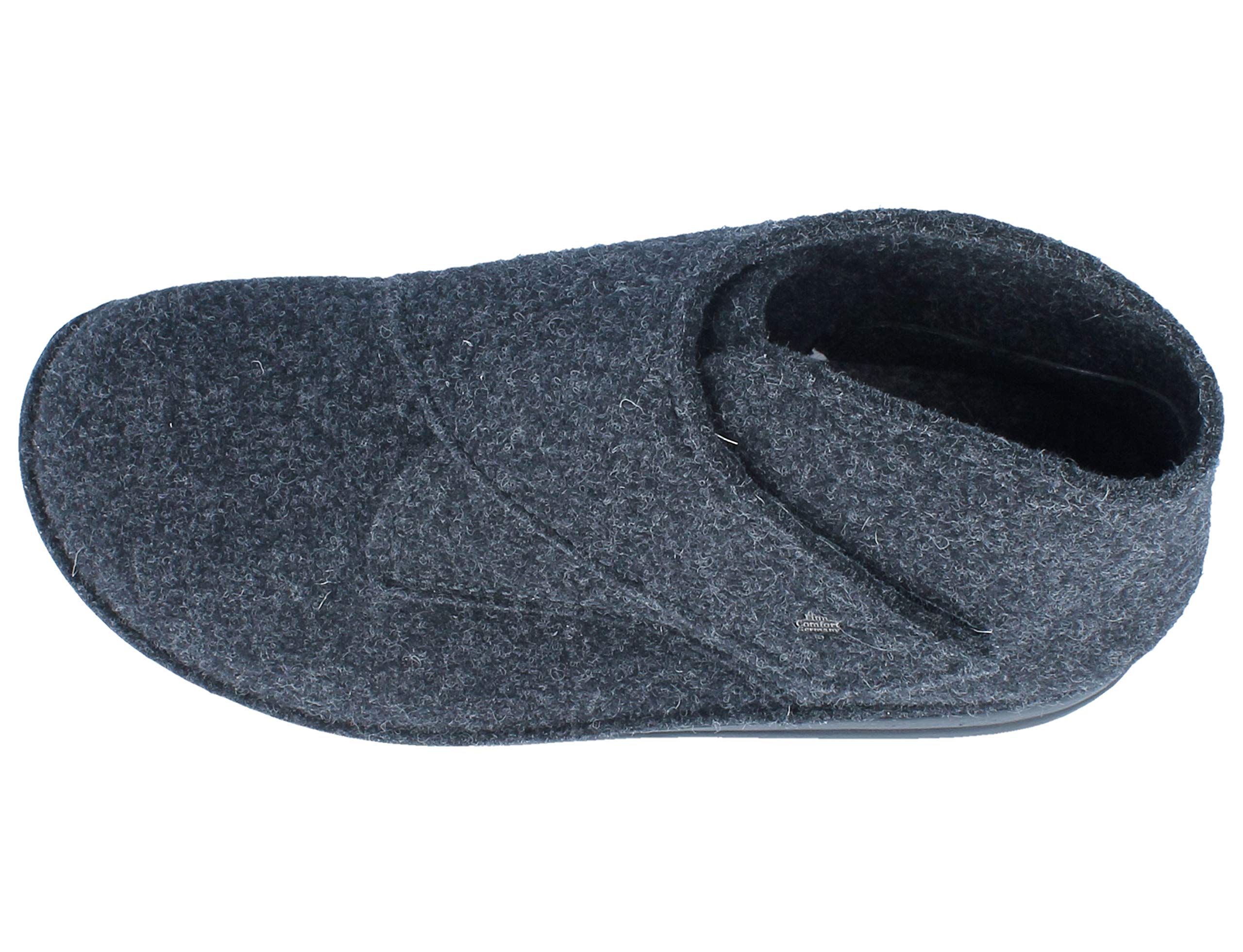 Finn Comfort Fiss Kapcie domowe 6502-416168, zapięcie na rzepy, filc wełniany, antracyt szary