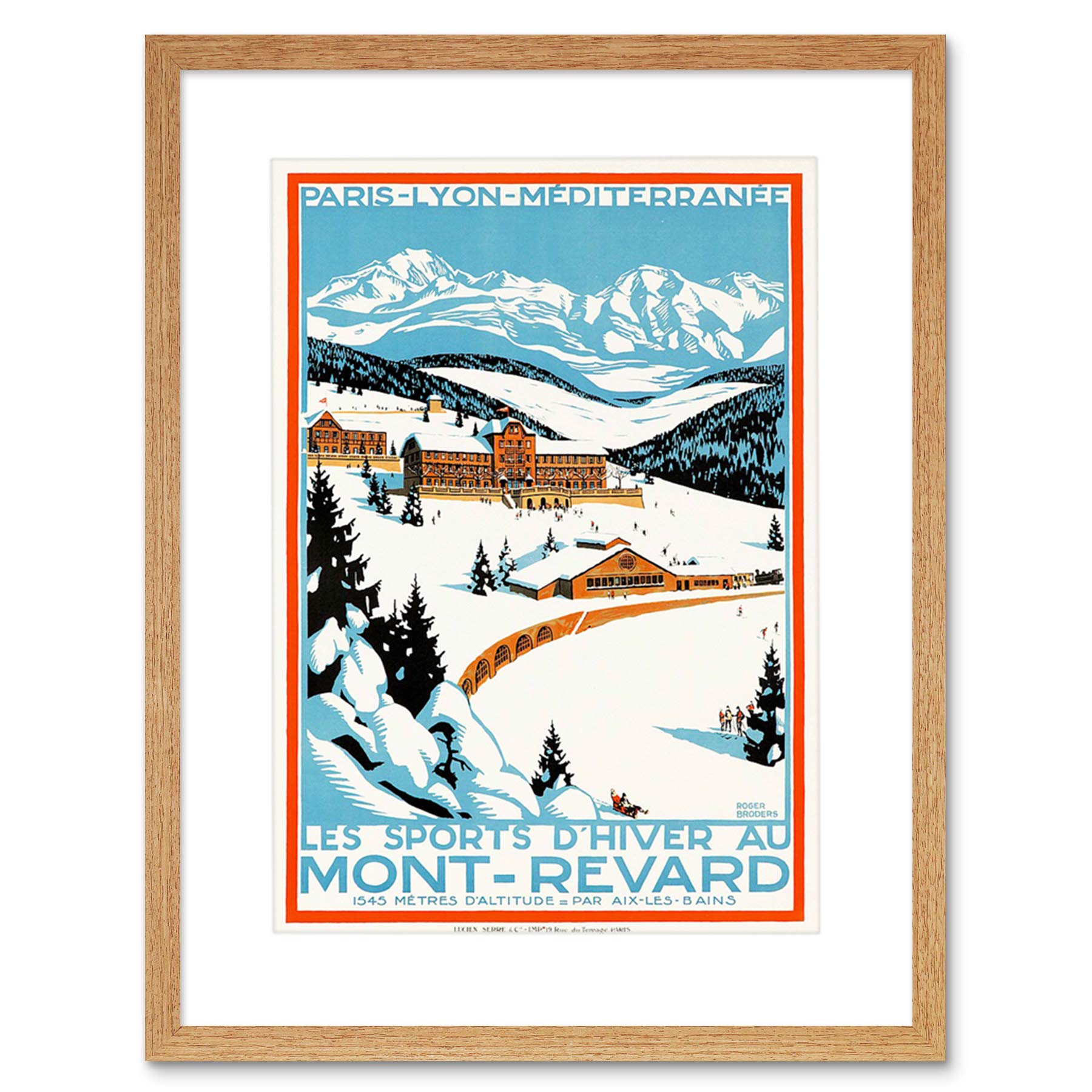 Wee Blue Coo Winter Sport Mont Revard Alpine Ski Snow France Frame Art Print Picture F12X1545