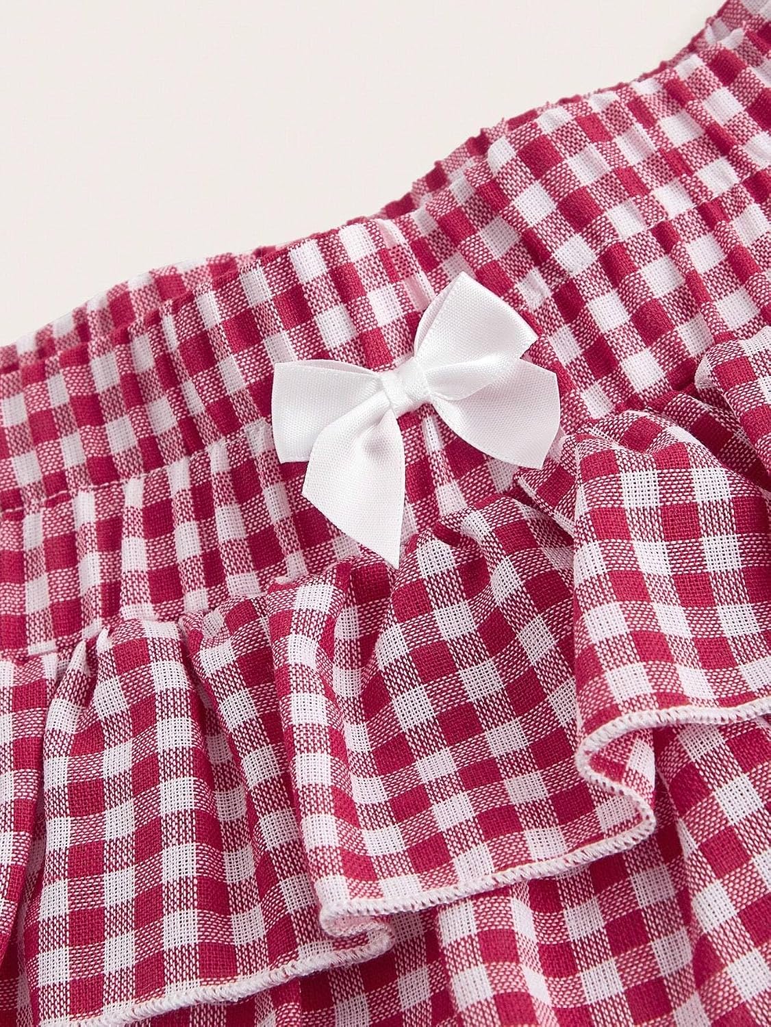 Womens Y2K Ruffle Shorts Summer Rave Bloomers Concert Party Going Out | Tiered Ruffle Shorts Cute Y2K Coquette Gingham Bloomers Cottagecore Sweet Western Mini Bow Micro Skirt shorts