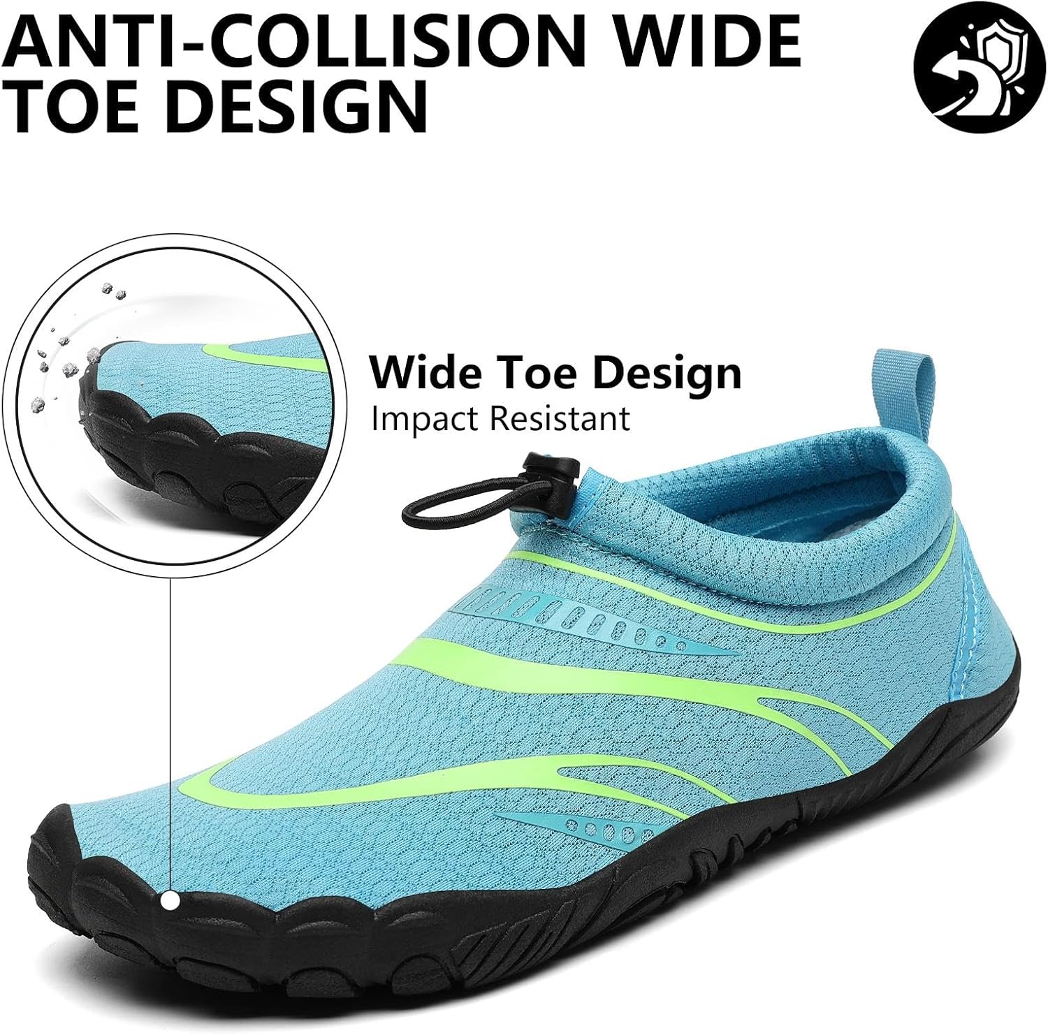 Mishansha Womens Mens Water Swim Shoes Wide Toe Box Barefoot Shoes US Size 5.5-13.5 Women / 3-11.5 Men - Image 2