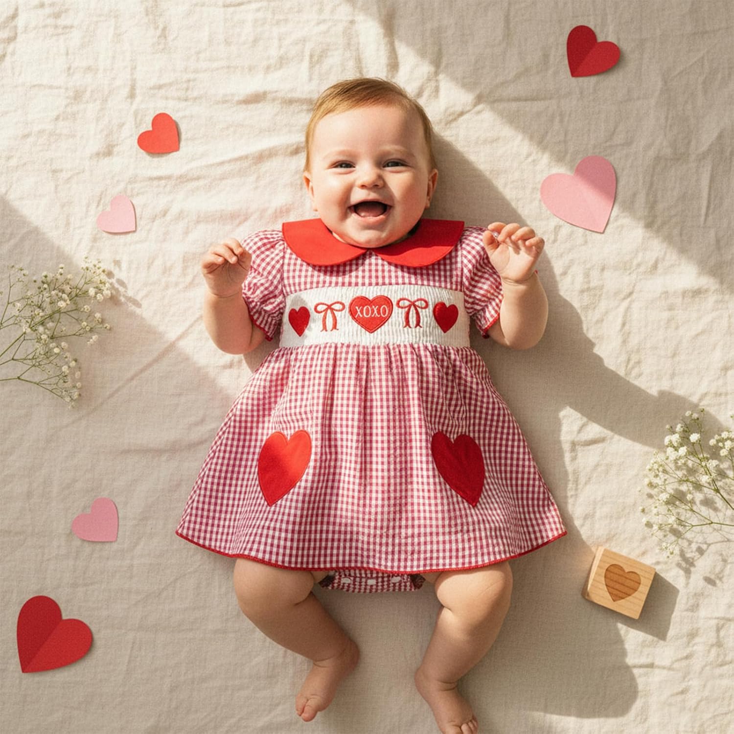 Baby Girl Summer Clothes Bow Embroidery Romper Dress Short Sleeve Plaid Jumpsuit Skirt Hem Bodysuit Cute Outfit - Image 2