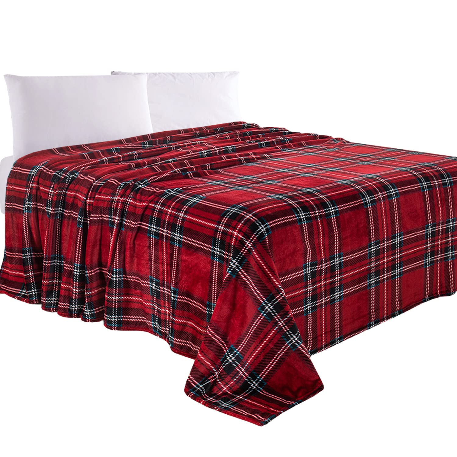 Couverture polaire flanelle bordeaux plaid lit canapé toutes saisons