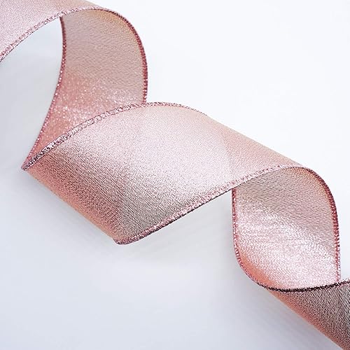 Miniatura 3 de CT CRAFT LLC Cinta metálica con alambre de diamante para decoración del hogar, envoltura de regalos, manualidades de bricolaje, 2.5 pulgadas x 10