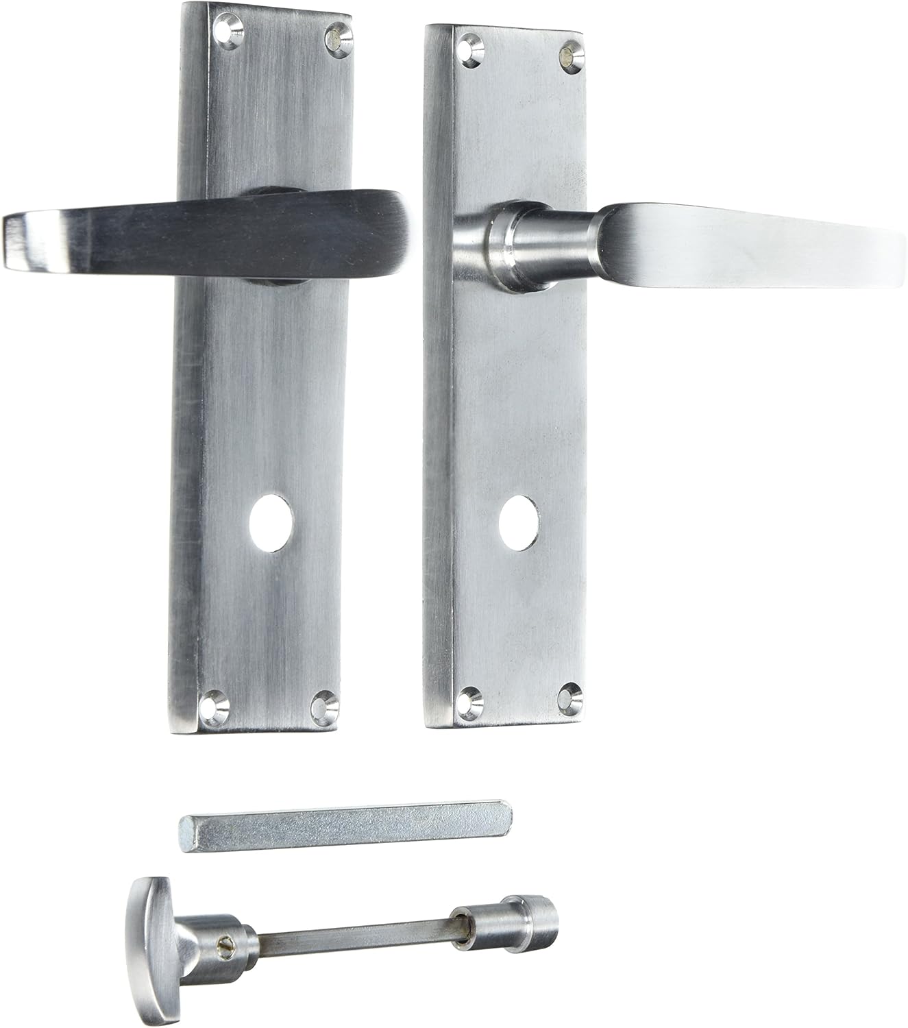 Bulk Hardware BH06156 Victorian Bathroom Door Handle Set Matt Chrome 145mm