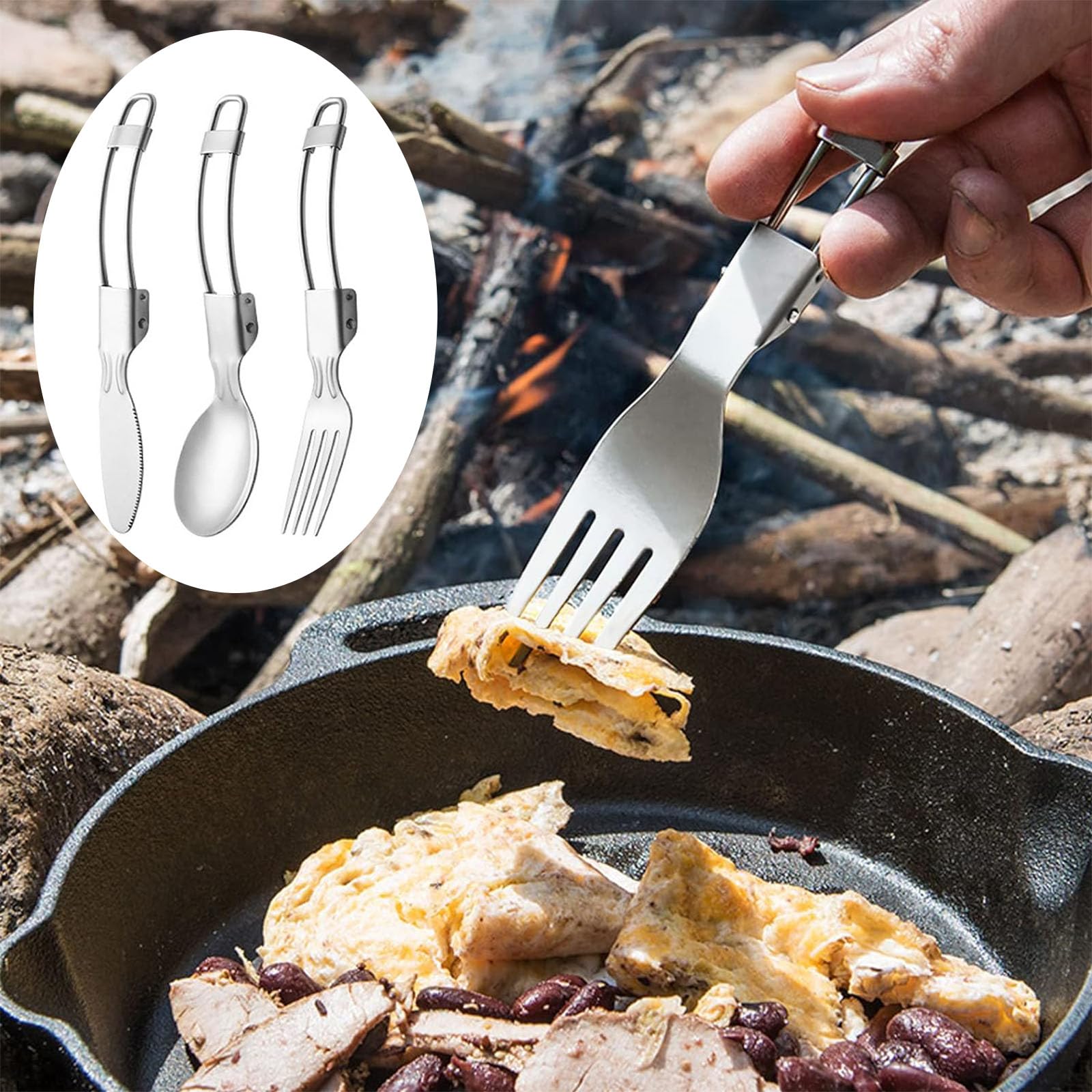 100 % titane pique-nique Spork cuillère fourchette vaisselle Combo coutellerie u