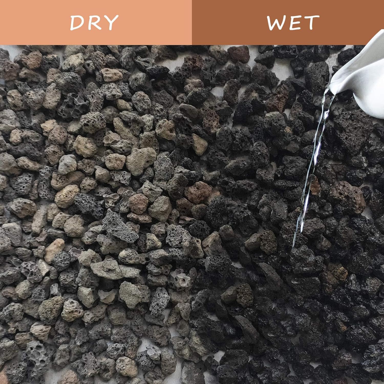 Lava Rocks for Plants -100% Pure Volcanic Rock No Dyes or Chemicals-Best Lava Stones Top Dressing for Cacti Succulents Plants,Bonsai (Black, 20LBS)