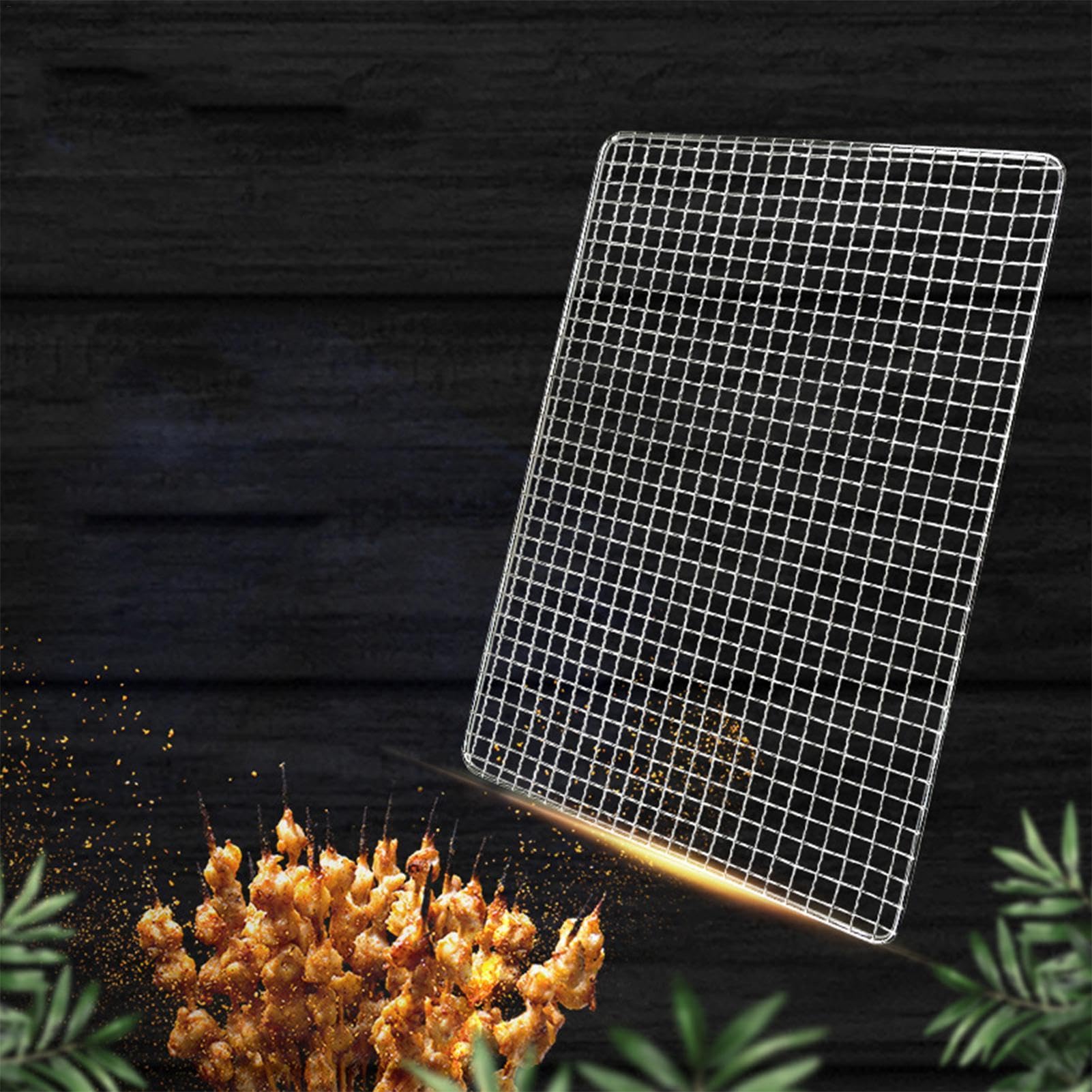 Grille Barbacue Acier Inoxydable 40x25cm - Pour Cuisson, Vapeur Et Feu De Camp