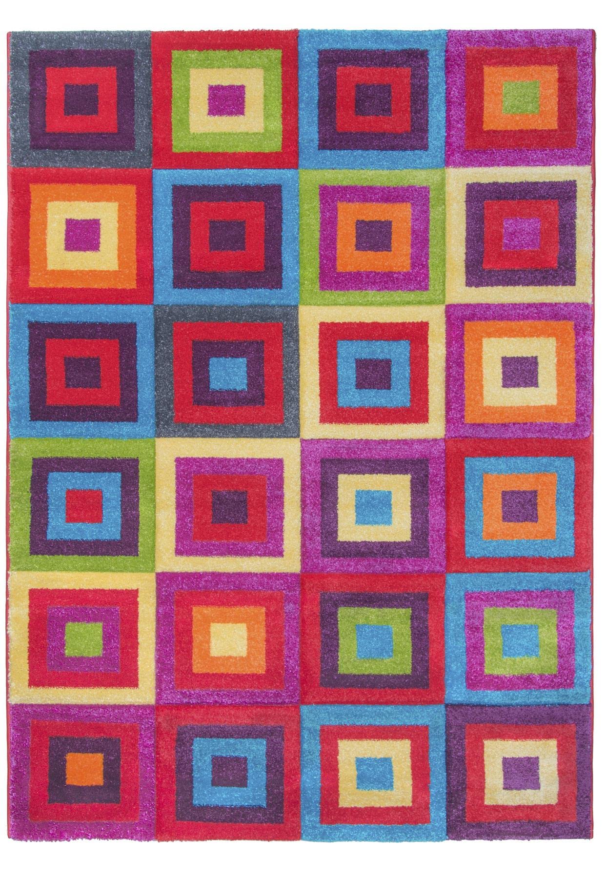SrS Rugs® Candy Rainbow Rug - for Living Room, Lounge, Hallway, Kids Room, Playroom, Nursery - Boys & Girls - Hippy - Pride - Brighten Your Home (Squares, 120cm x 170cm) — image 1