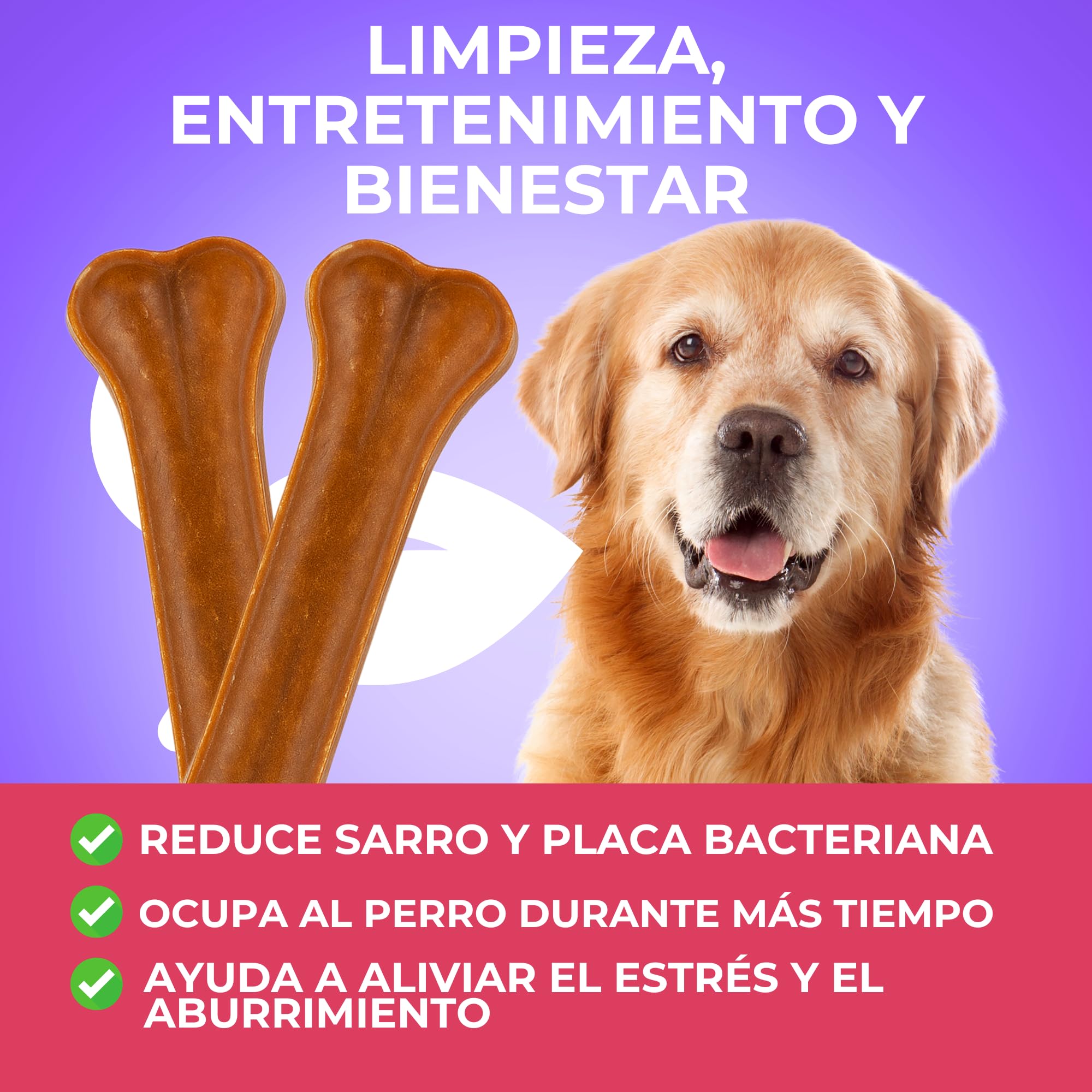 MOLY Lot de 10 os pressés pour chiens 26 cm | Snack naturel pour mastication prolongée | Renforce la santé dentaire et les gencives | Faible en gras | Idéal pour chiens moyens et grands
