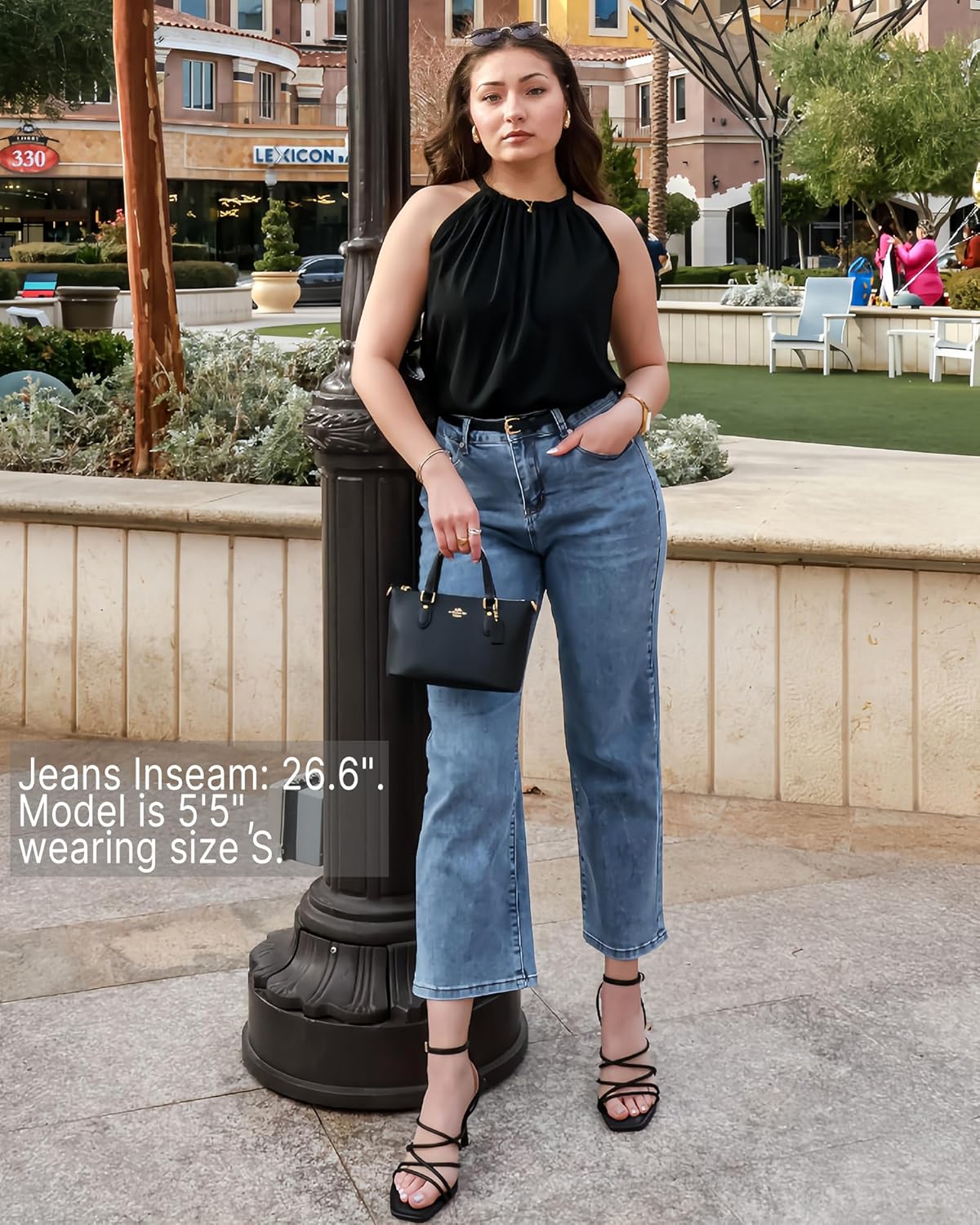 GRAPENT Jeans for Women Trendy High Waisted Loose Straight Leg Stretchy Denim Ankle Pants Cropped Jeans with Pockets - Image 5