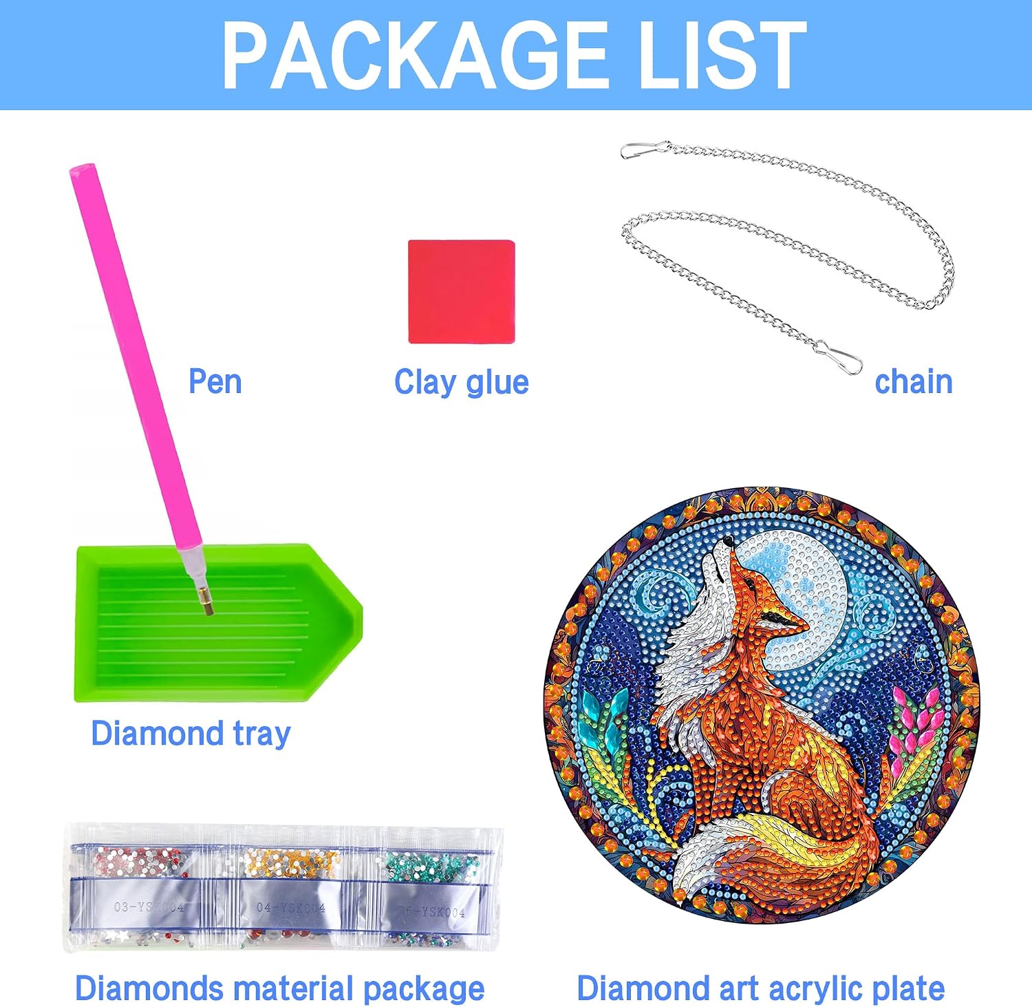 VAIIEYO Fox Animal Diamond Art Hanging Ornament, Pearl Art Kits for Adults image 4